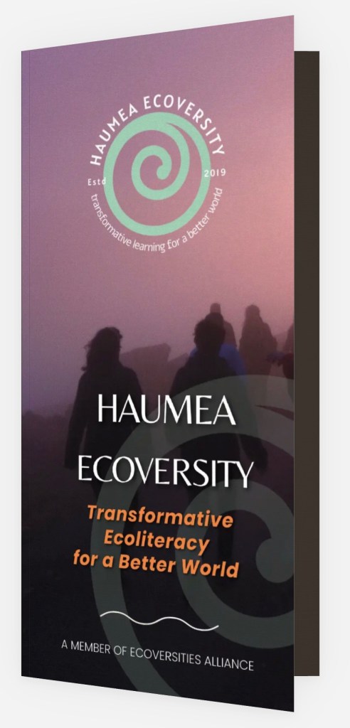 Download Our Haumea Ecoversity Brochure to see all our ecoliteracy, eco-ethics and mentoring services